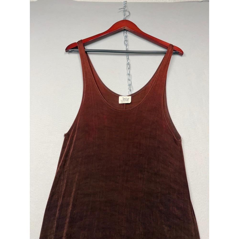 Jostar Maxi Dress Women Medium Brown Vintage 90s Slinky Knit Sleeveless USA Made - Picture 2 of 11